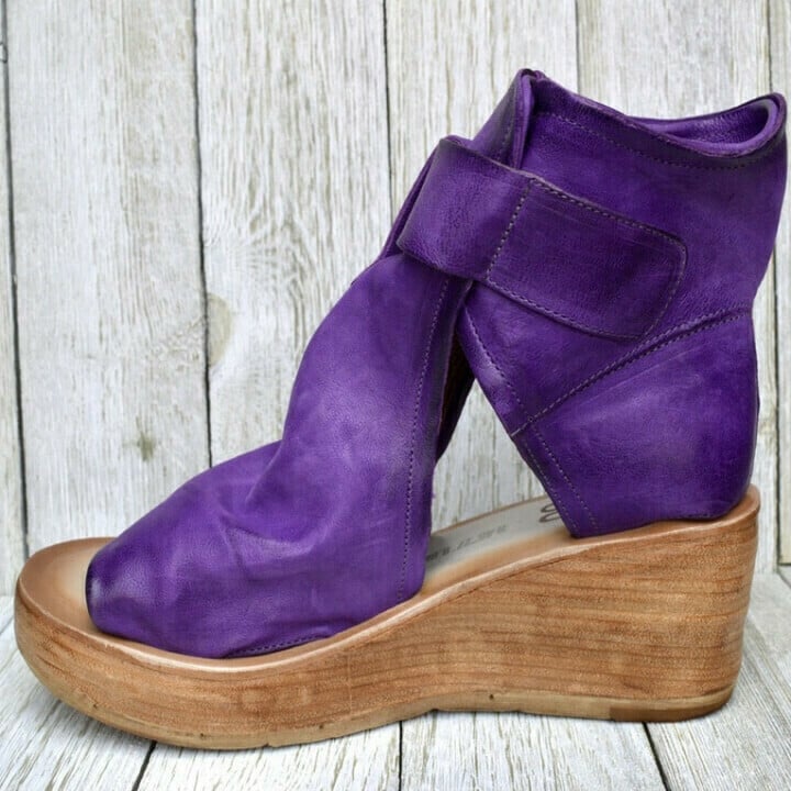 Women's Open Toe Heels with Wedge Platform Ankle Strap