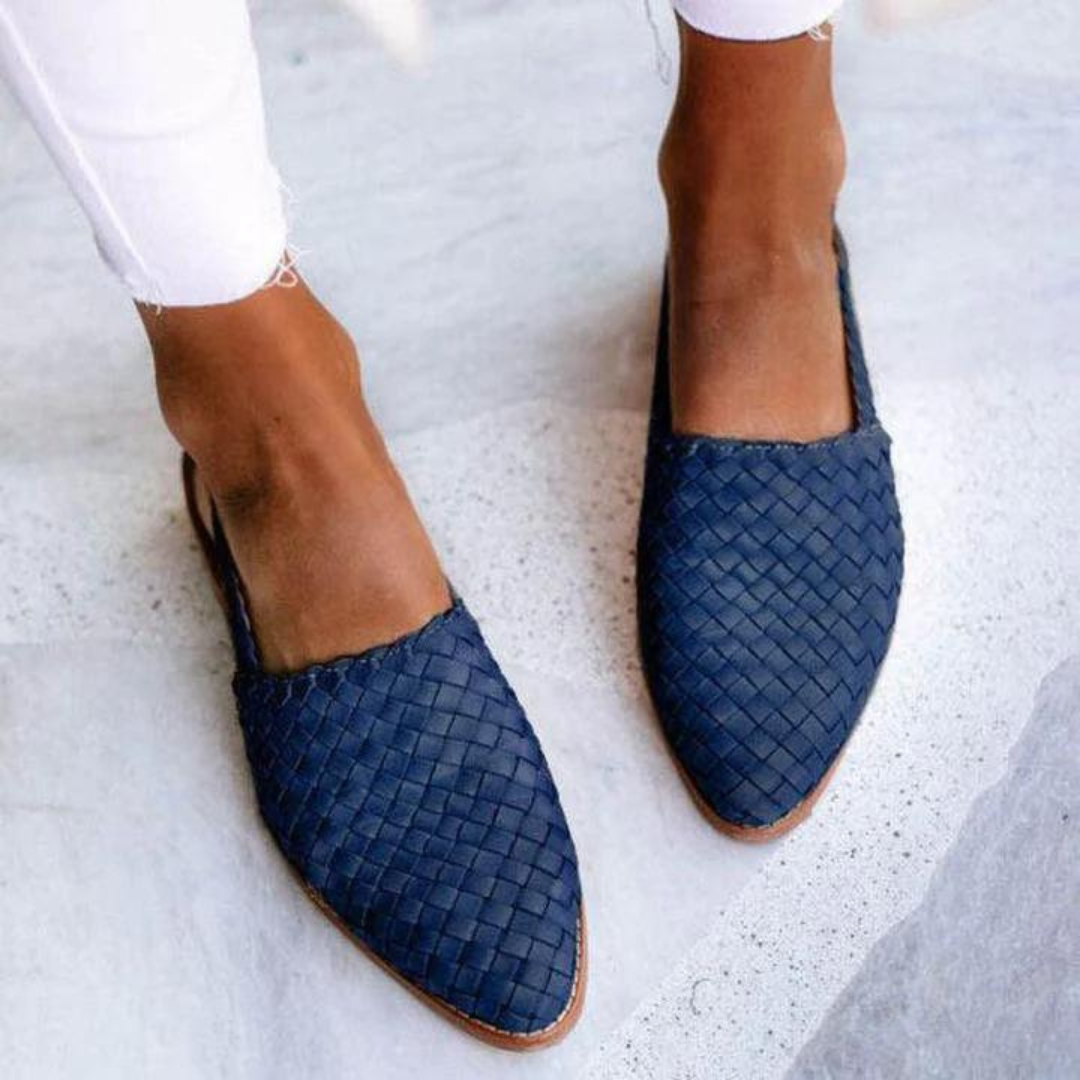 Women's Woven Flat Mules and Slingback Strap