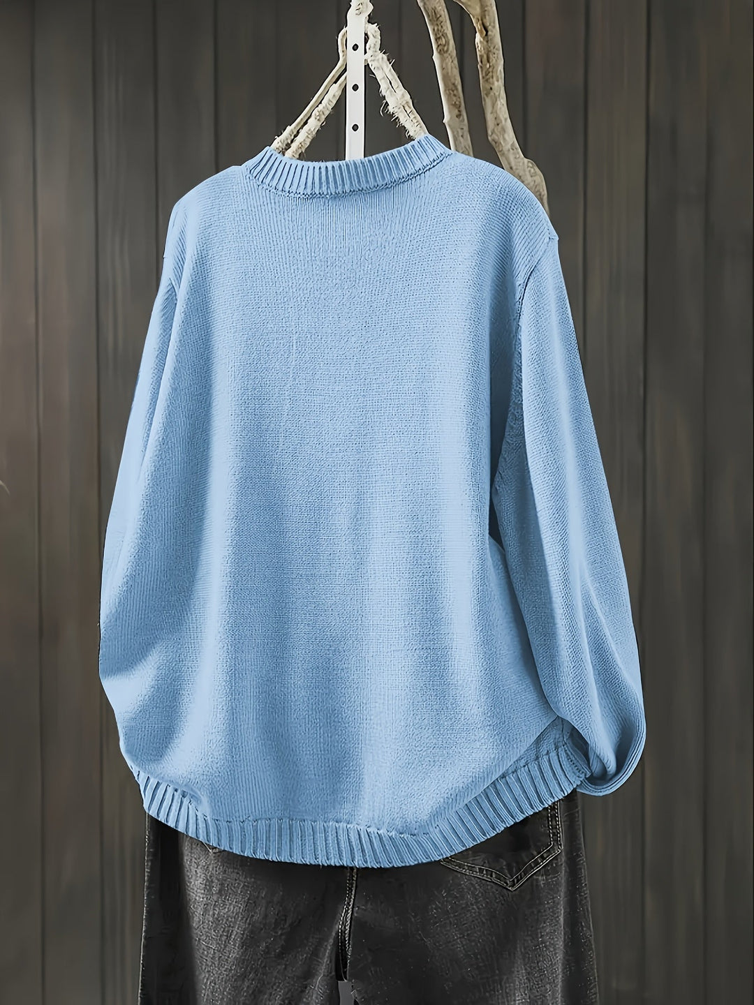 Women's Button Front Cardigan with Round Neckline