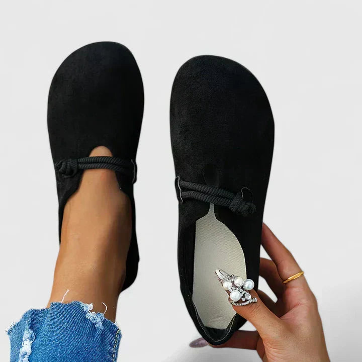 Women's Slip On Flat Shoes with Round Toe and Rope Detail