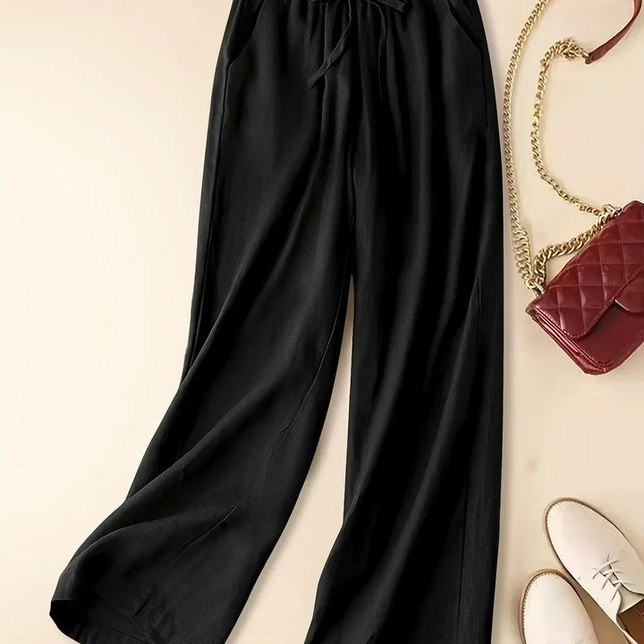 Women's Wide Leg Pants with Drawstring Waist Pull-On
