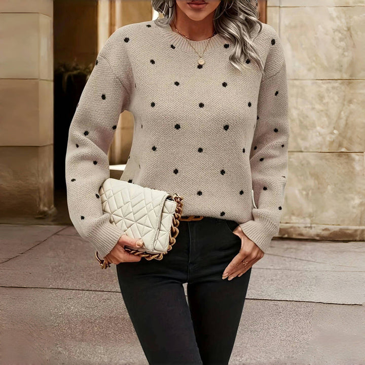 Women's Sweater | Round Neck Dotted Pattern