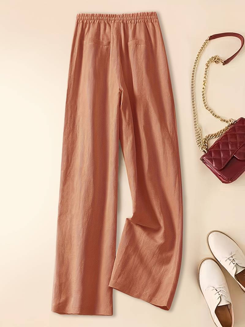 Women's Wide Leg Pants with Drawstring Waist Pull-On