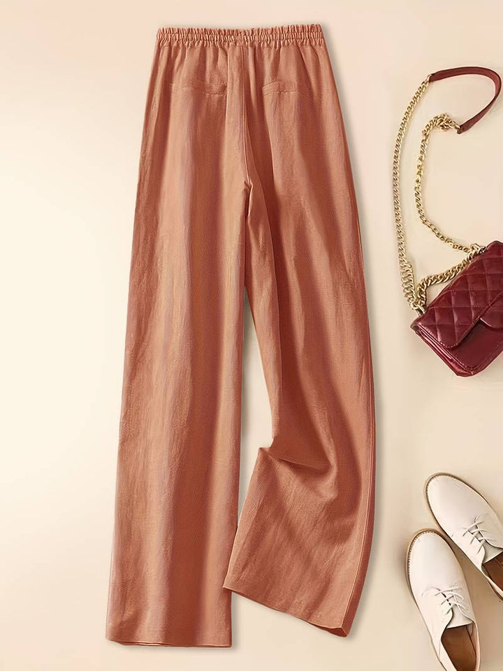 Women's Wide Leg Pants with Drawstring Waist Pull-On