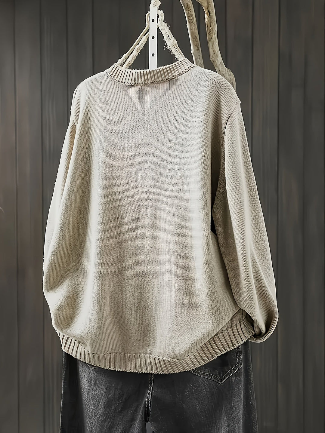 Women's Button Front Cardigan with Round Neckline