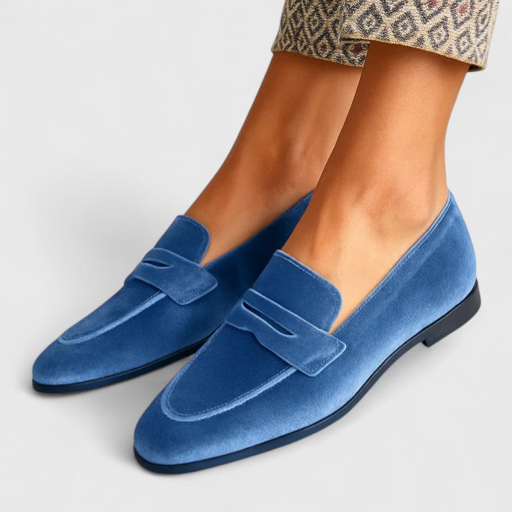 Women's Classic Penny Loafers with Front Band Closure