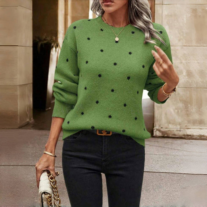 Women's Sweater | Round Neck Dotted Pattern
