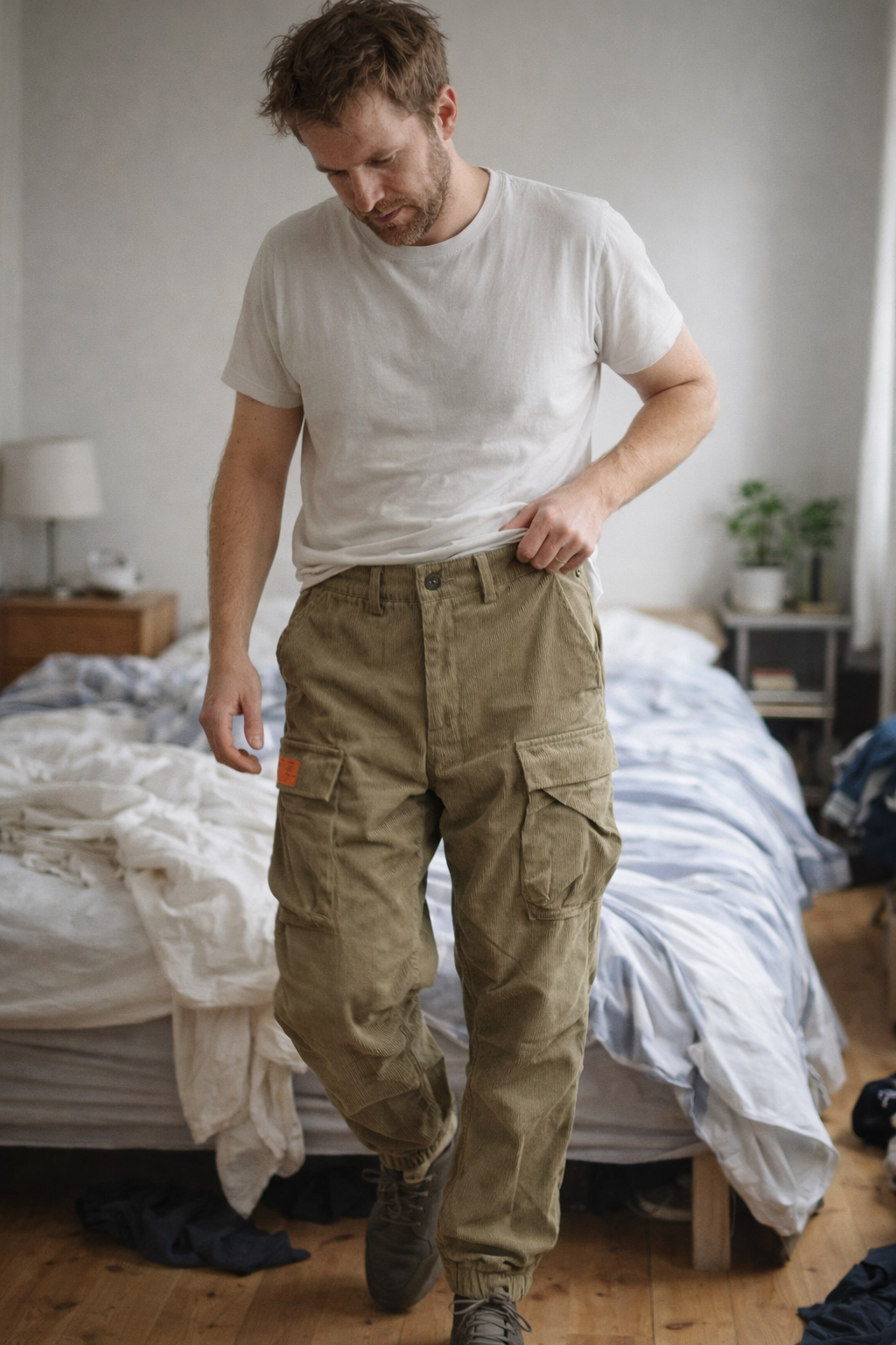 StylebySassy Men's Cargo Jogger Cord with Pockets Cuffs