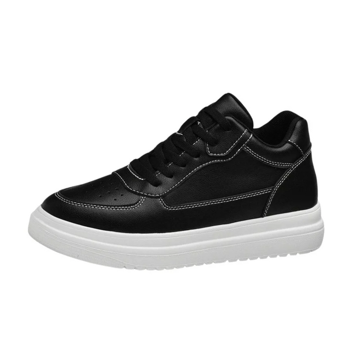 Women's Platform Sneakers with Lace-Up Closure and Textured Sole