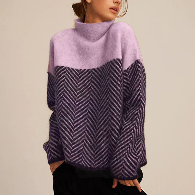 Women's Sweater | Chevron Pattern Long Sleeves