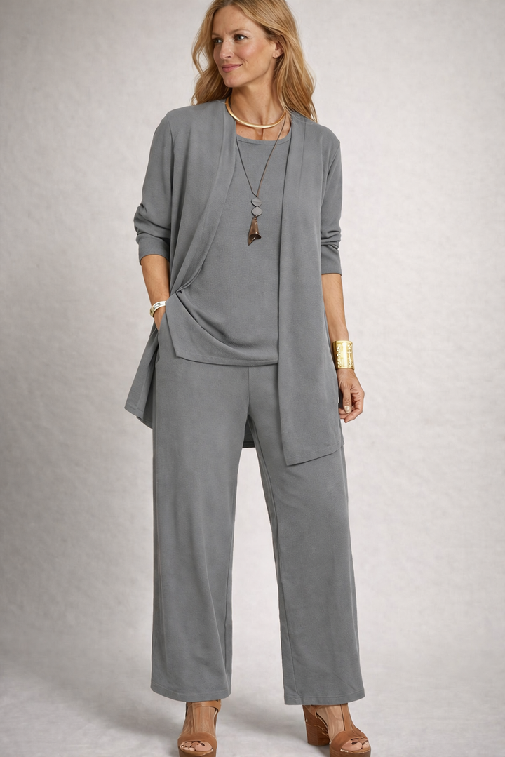 StylebySassy | Women's 3-Piece Set with Cardigan and Wide Pants