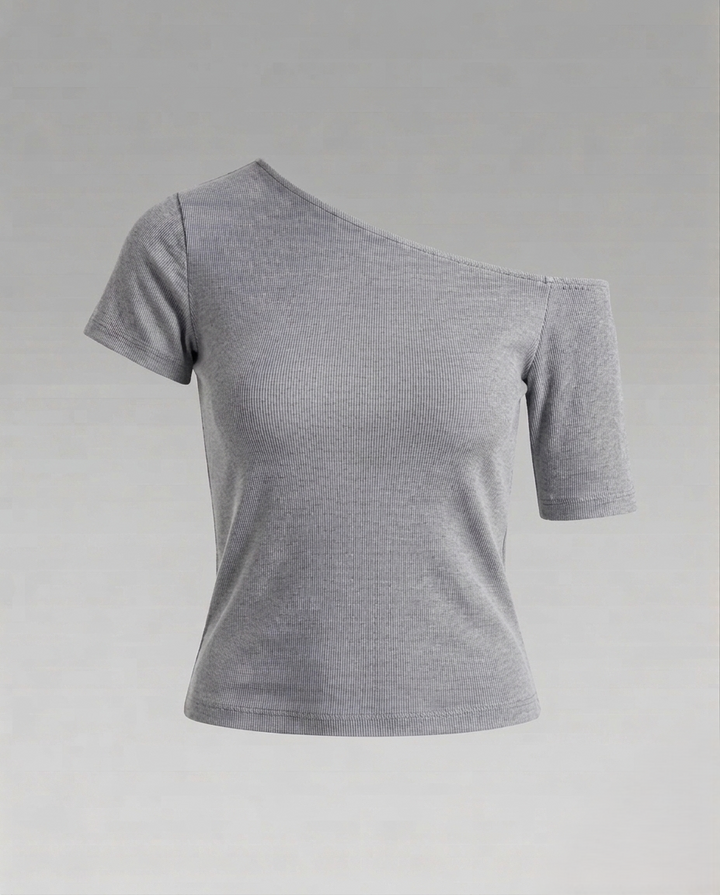 Women's Off-Shoulder Jersey Top Asymmetrical