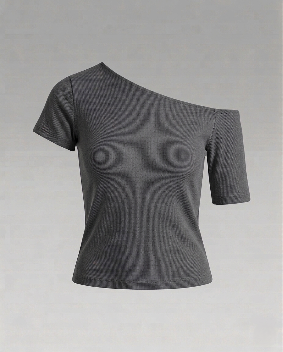 Women's Off-Shoulder Jersey Top Asymmetrical