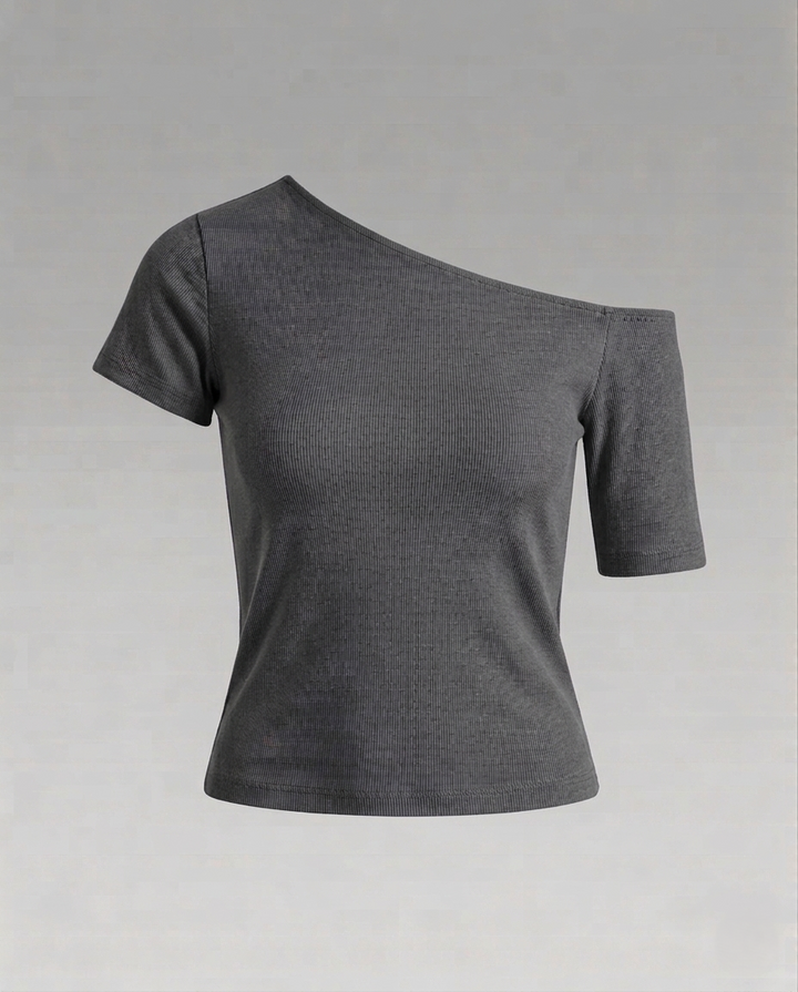 Women's Off-Shoulder Jersey Top Asymmetrical
