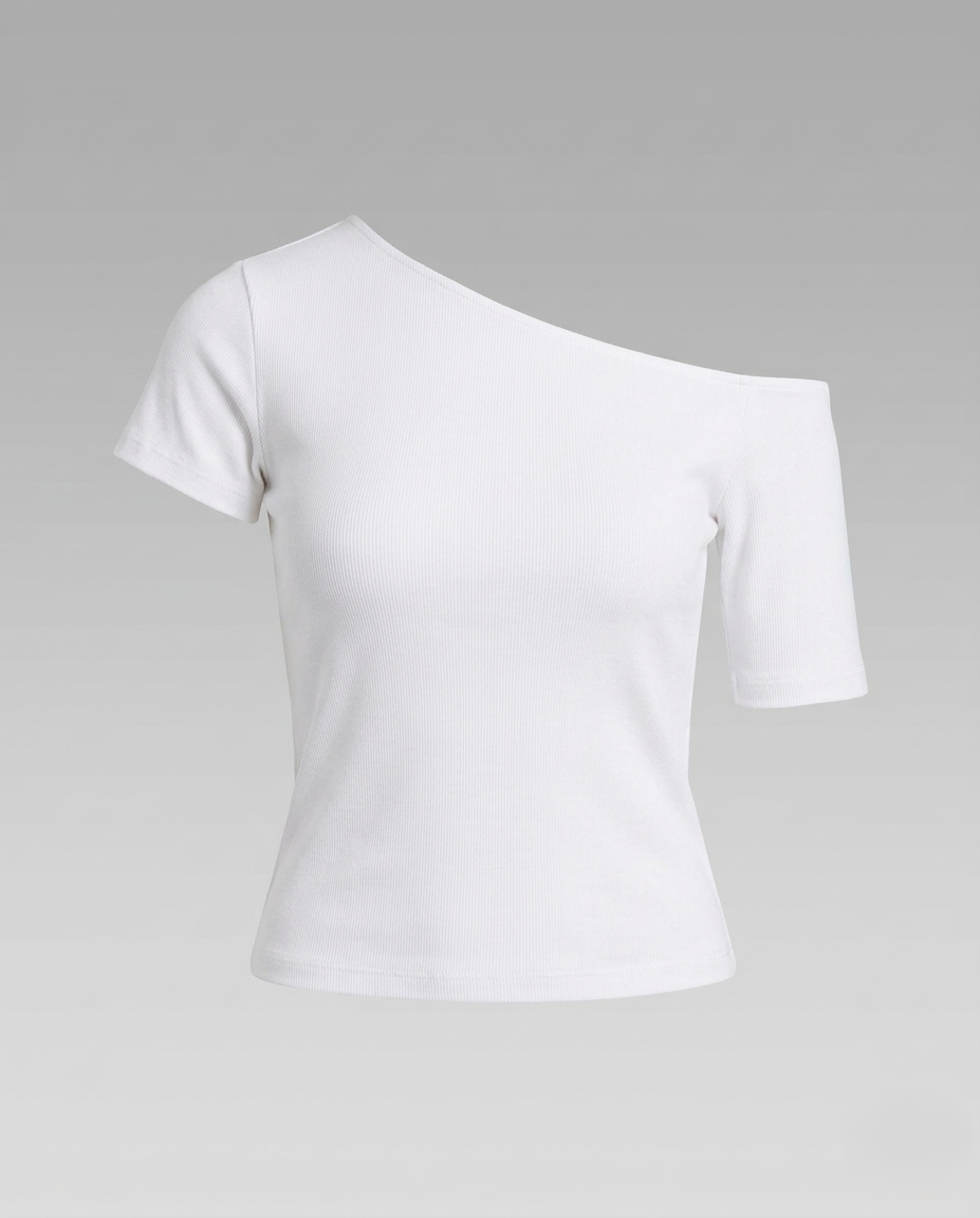 Women's Off-Shoulder Jersey Top Asymmetrical