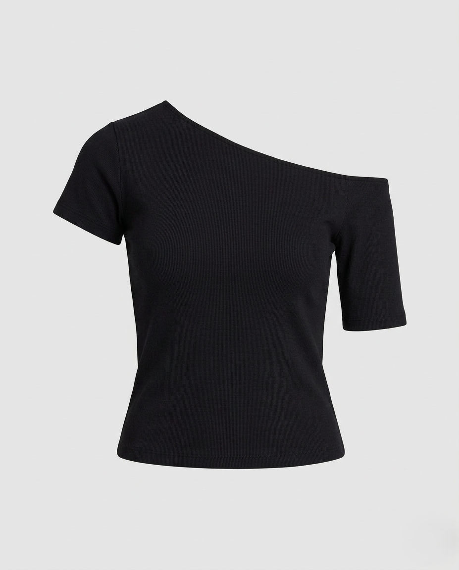 Women's Off-Shoulder Jersey Top Asymmetrical