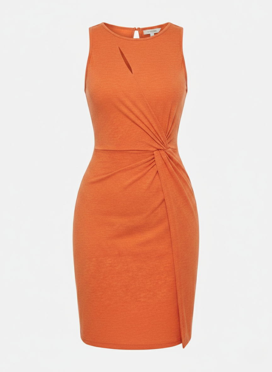 Bodycon dress for women with knot detail