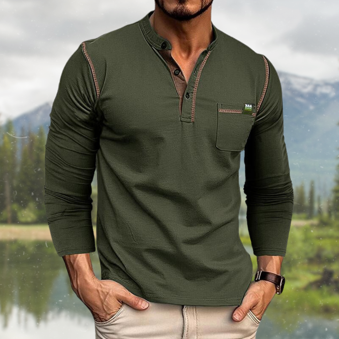 StylebySassy | Casual Long-Sleeved Polo Shirt for Men