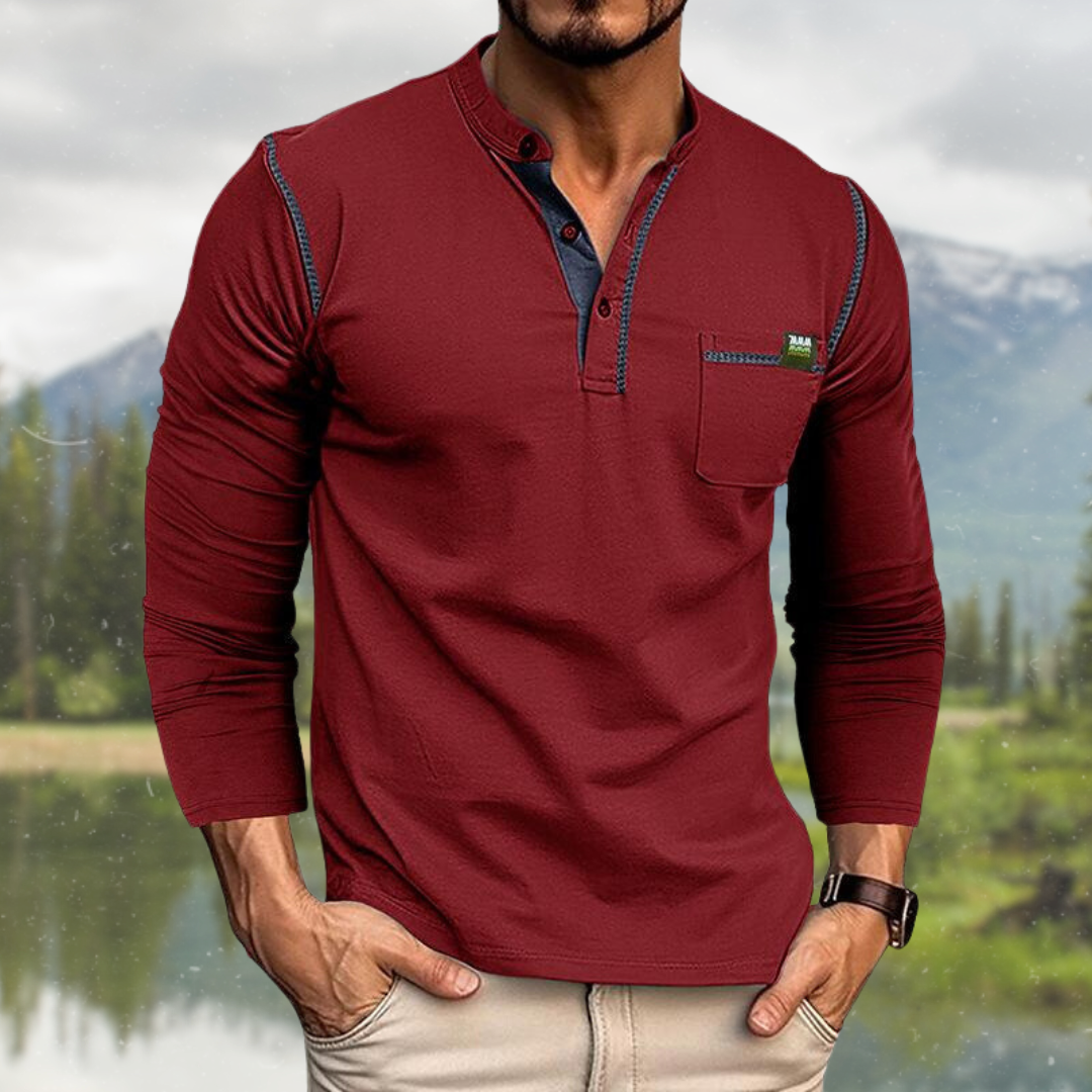 StylebySassy | Casual Long-Sleeved Polo Shirt for Men