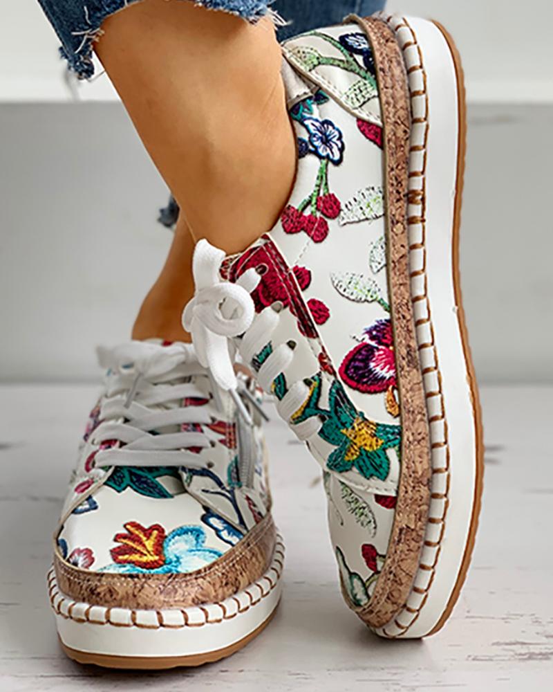 StylebySassy | Orthopedic sports shoes with floral pattern