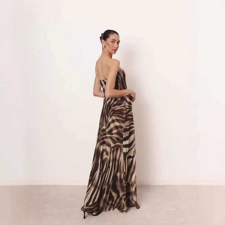 Ladies Elegant Long Dress with Slim Neckholder StylebySassy