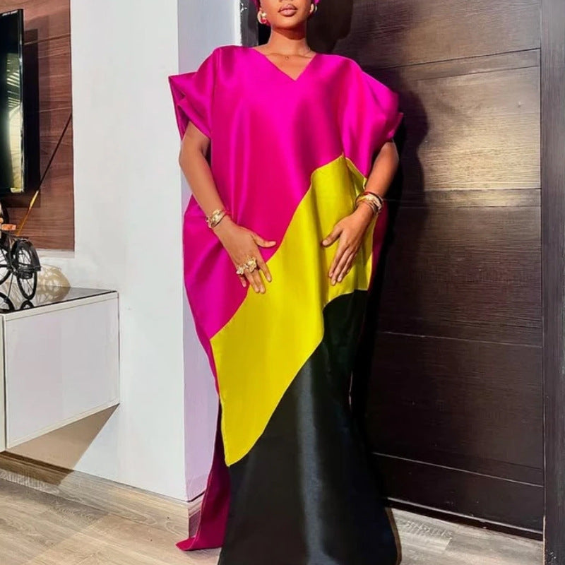Women asymmetrical kaftan dress with voluminous sleeves StylebySassy