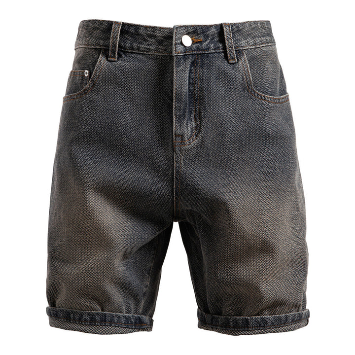Men's denim shorts with turn-up, mid-rise waistband and classic pocket configuration StylebySassy