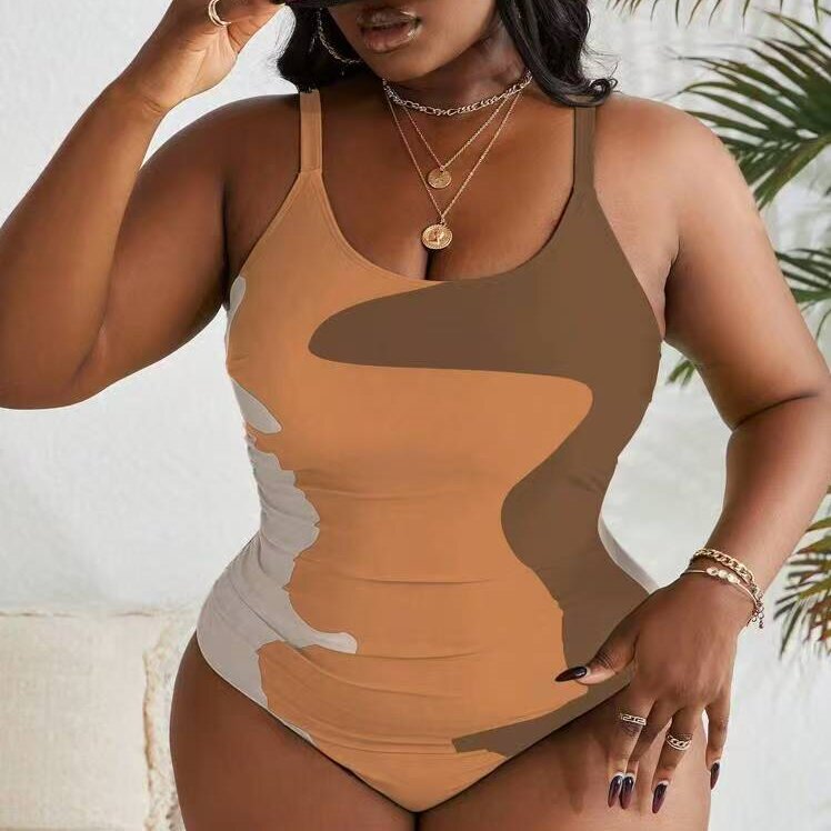 Women's One-Piece Swimsuit with Modern Camouflage Design StylebySassy