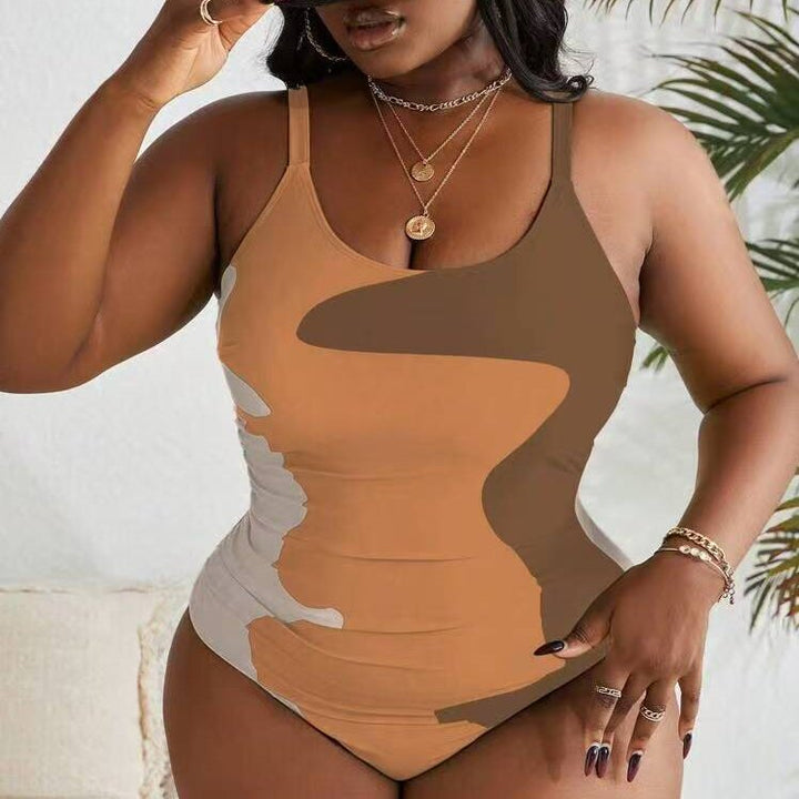 Women's One-Piece Swimsuit with Modern Camouflage Design StylebySassy