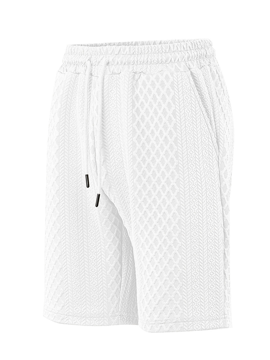 Men's structured lounge shorts with elastic waistband drawstring and side pockets StylebySassy