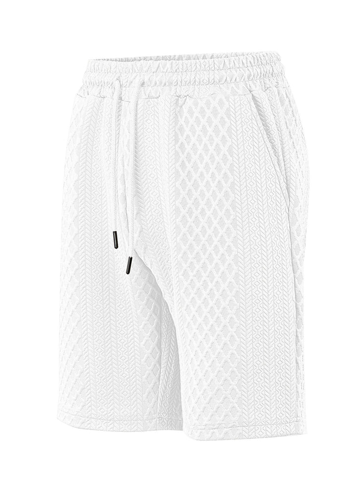 Men's structured lounge shorts with elastic waistband drawstring and side pockets StylebySassy