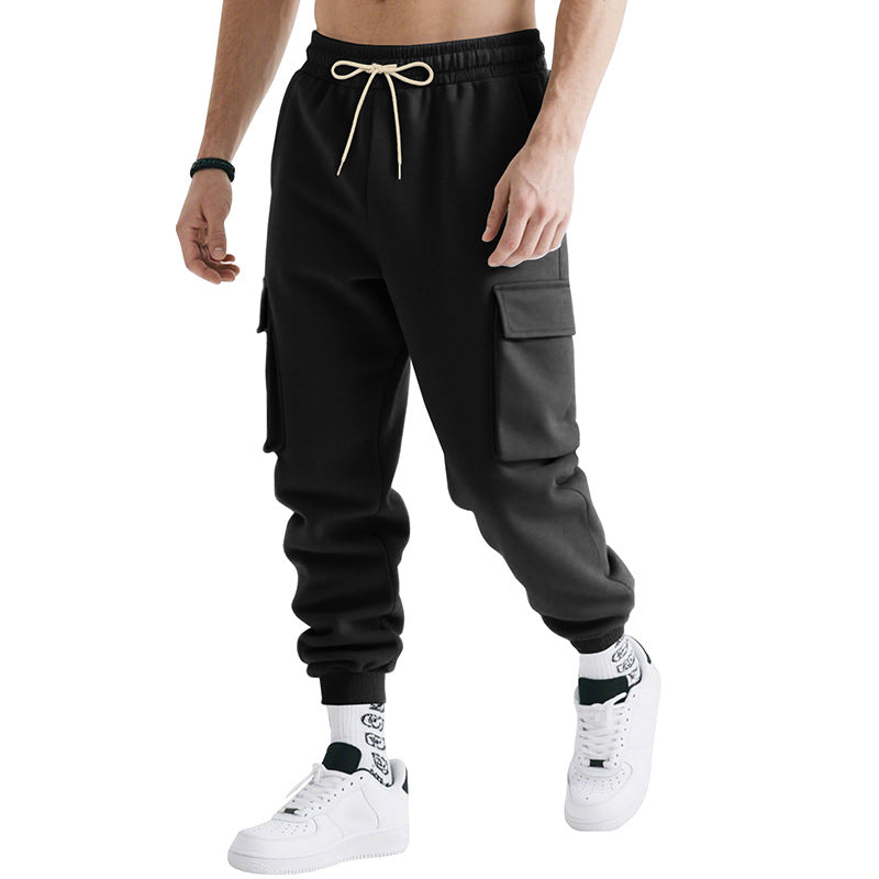 Men's nan multifunctional powerful jogging pants with generous flap pockets, elastic drawstring, and tapered leg ending StylebySassy