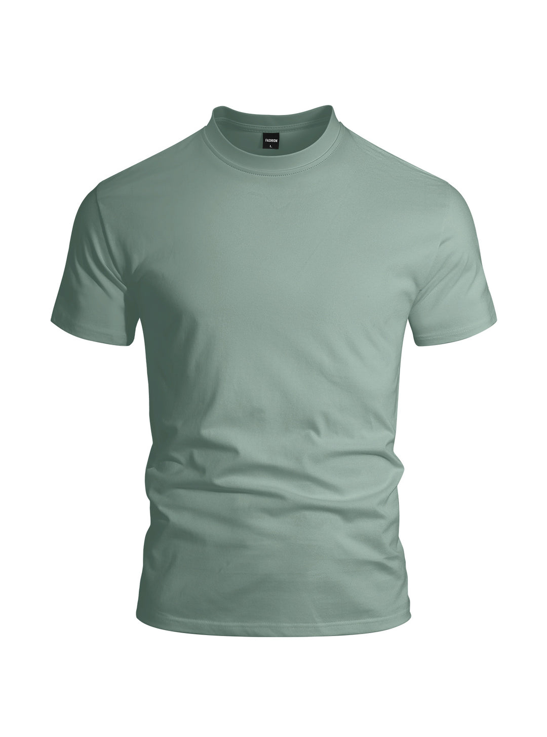Men's close-fitting round neck basic shirt made of single jersey with reinforced neckband StylebySassy