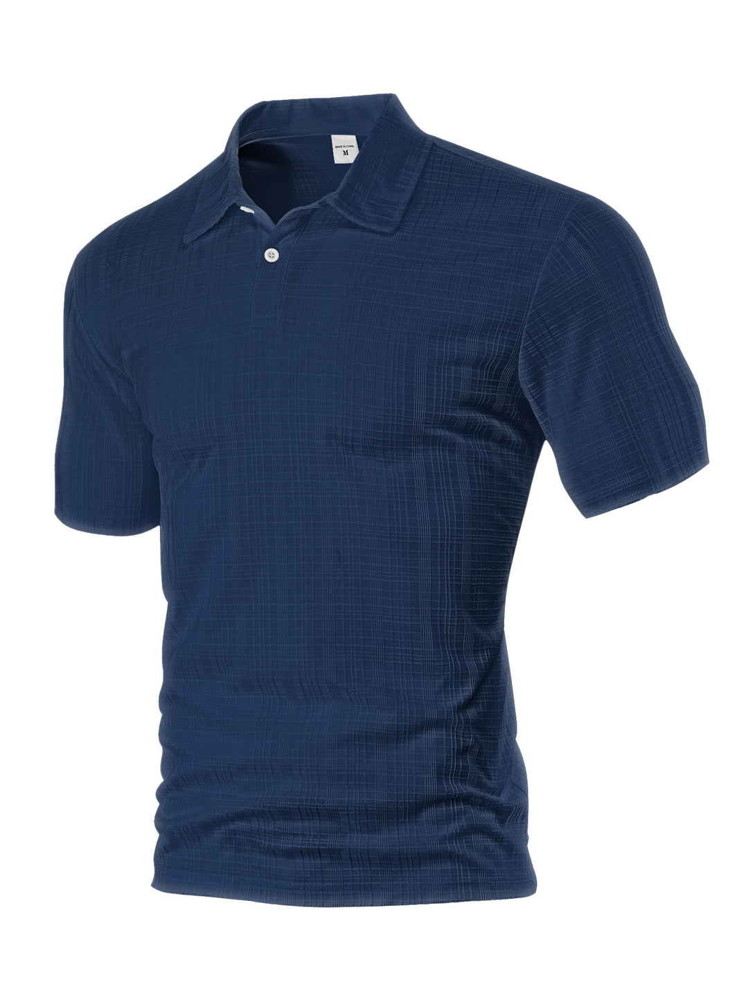 Men's light structured short sleeve polo with shirt collar and single button placket StylebySassy