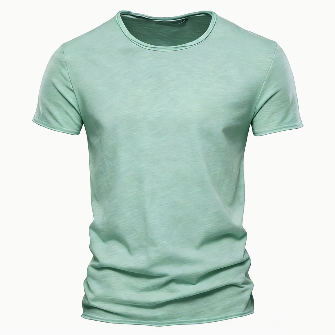Men's lightweight cotton shirt with round neckline and slim fit StylebySassy