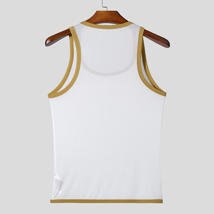 Men's ringer top made of fine cotton elastane with contrasting piping and slim fit StylebySassy