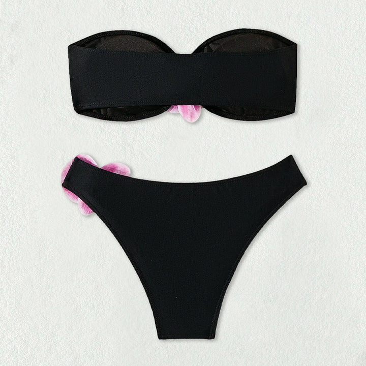 Women's bandeau bikini with elegant orchid accents StylebySassy