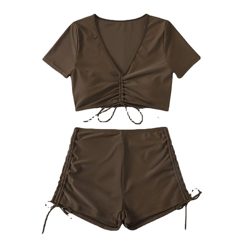 Women's Crop-Top Swimsuit with Playful Wrap Detail StylebySassy