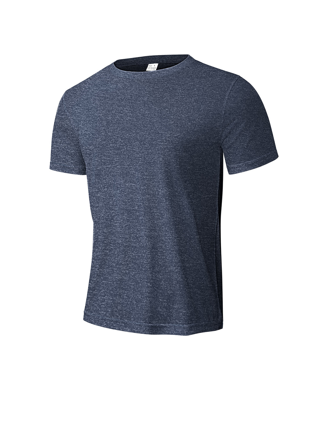 Men's melange functional T-shirt with round neck, lightweight cotton blend and breathable structure StylebySassy