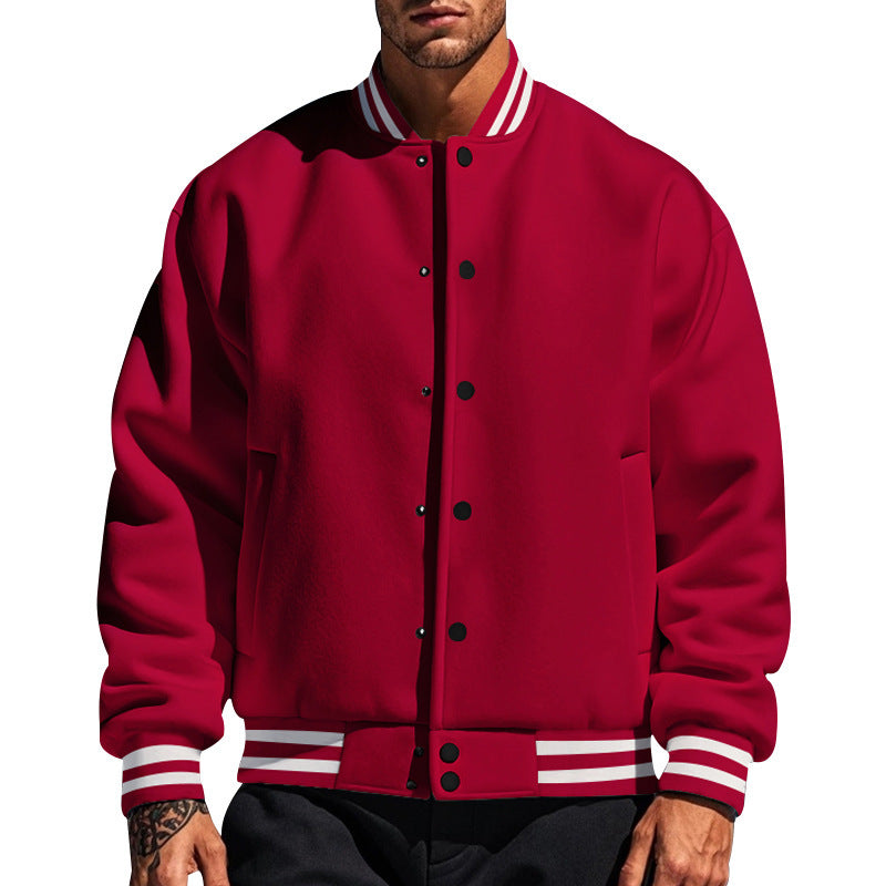 Men's nan college cardigan in retro look with ribbed collar, snap button closure and side pockets StylebySassy