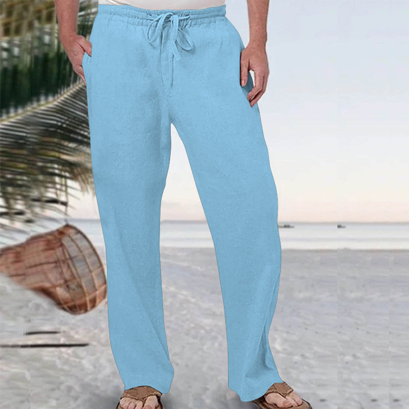 Men's soft lounge pants made of cotton jersey with elastic drawstring waistband and side pockets StylebySassy
