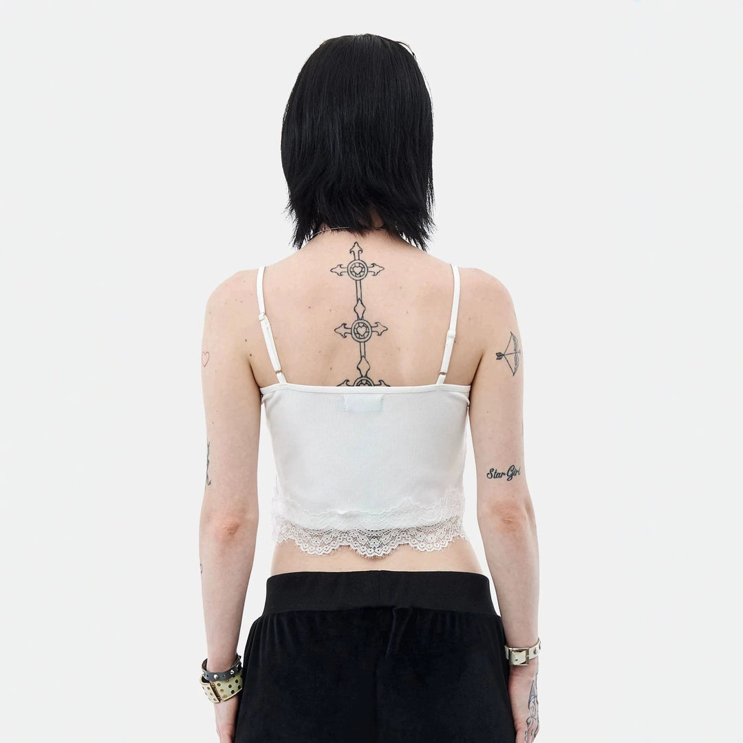 Women Lace Camisole with Floral Print StylebySassy