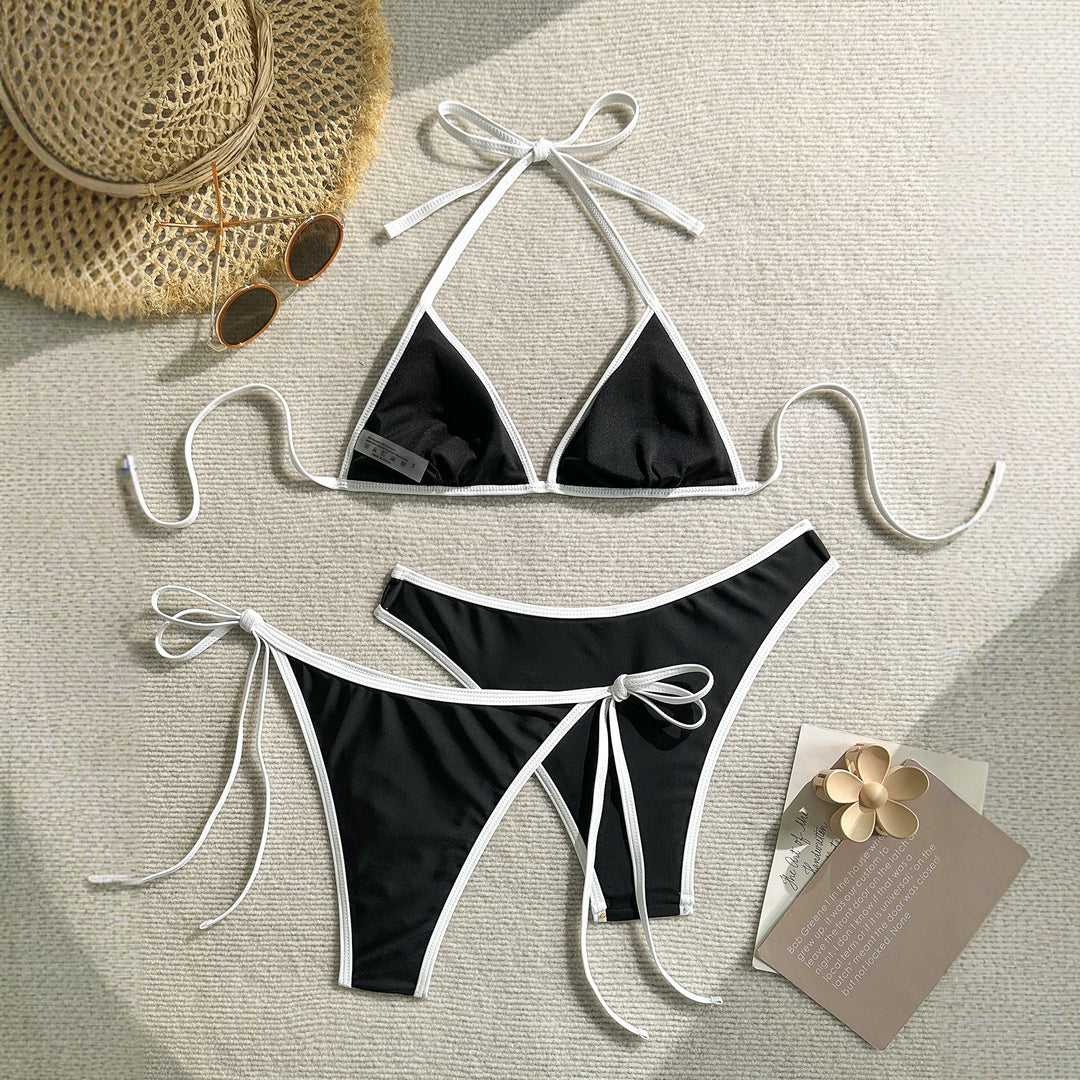 Women's Triangle Bikini with Elegant Ties StylebySassy