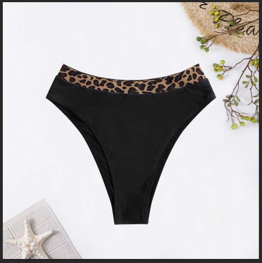 Women High-Waisted Bikini Bottom with Fashionable Leopard Print StylebySassy