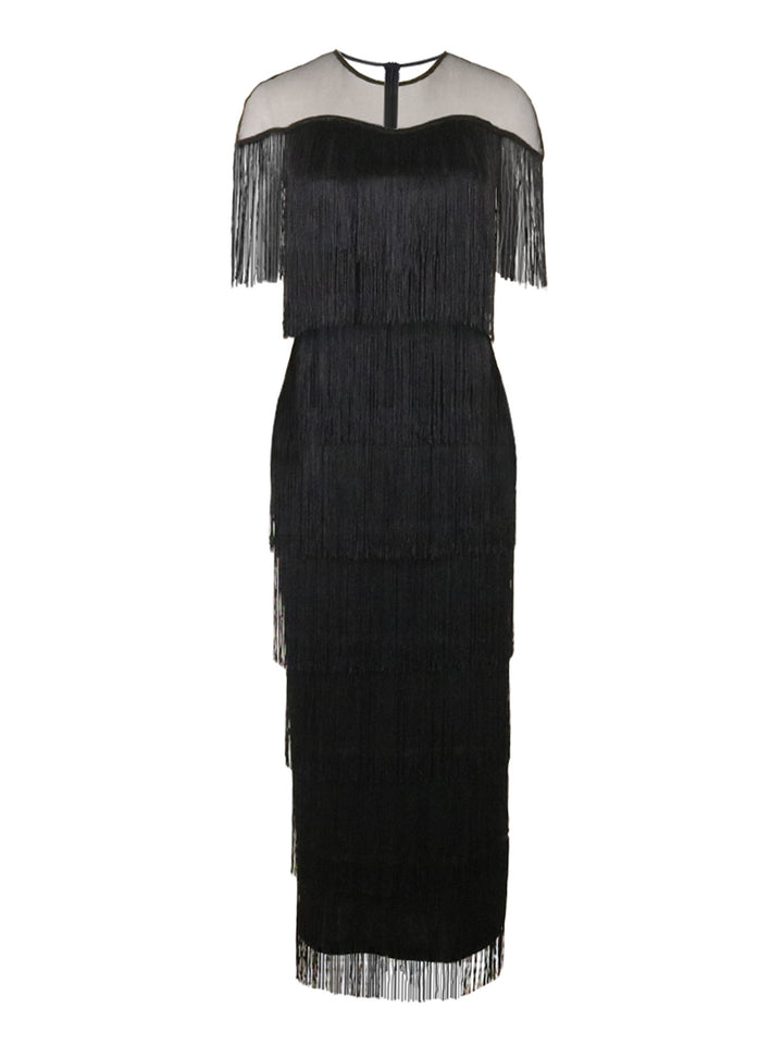 Women's Maxi Dress with Fringes StylebySassy