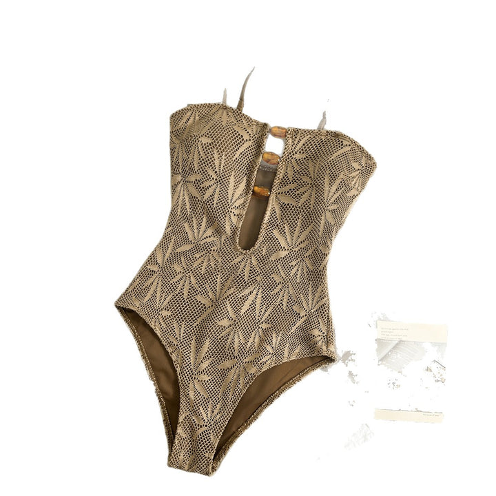 Women’s one-piece swimsuit with trendy mesh pattern StylebySassy