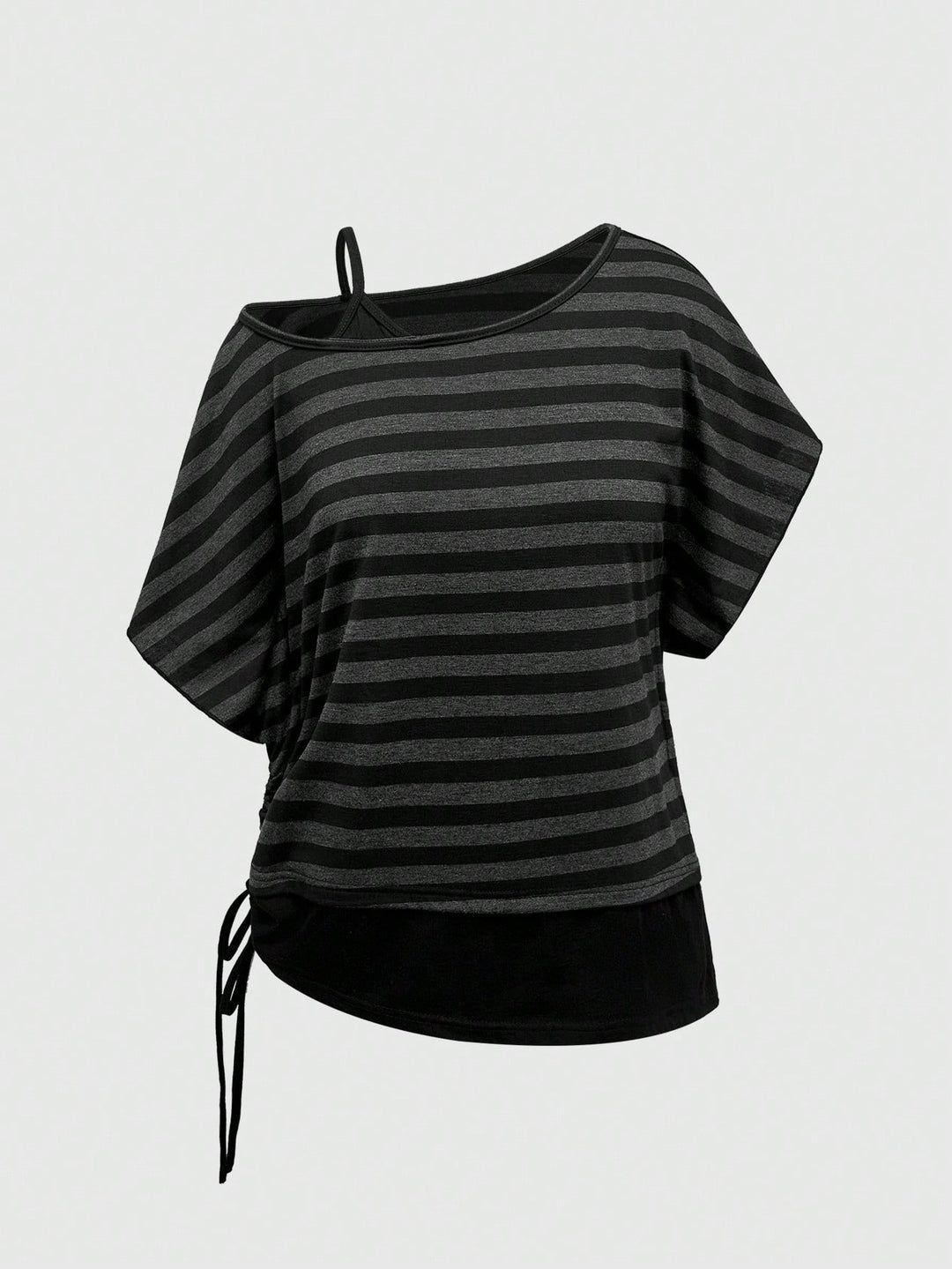Women's Asymmetrical Striped Top with Refined Cut StylebySassy