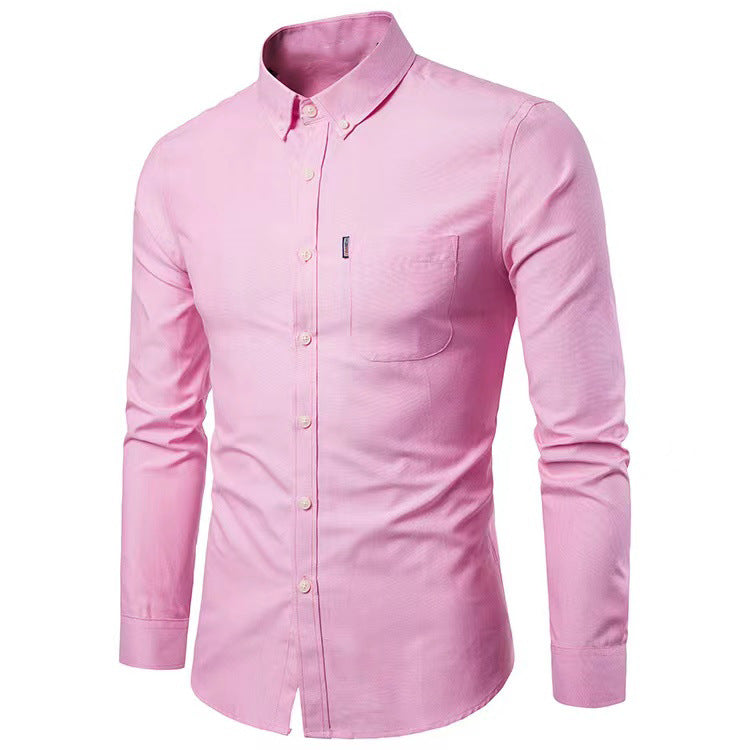 Men's tailored Oxford shirt with button-down collar and chest pocket StylebySassy