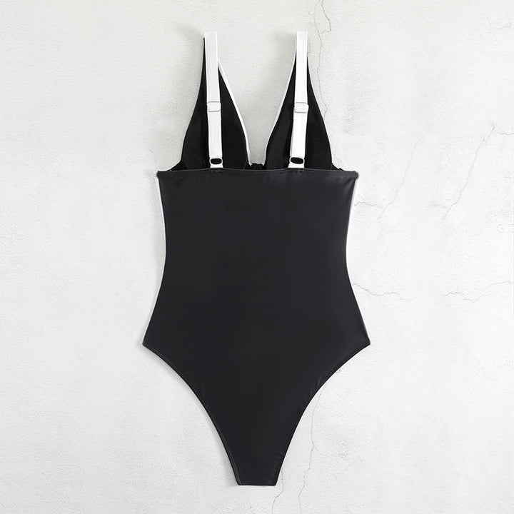 Women's one-piece swimsuit with stylish geometric design StylebySassy