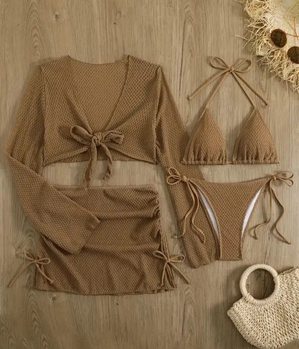 Ladies airy mesh bikini with sporty cover-up StylebySassy